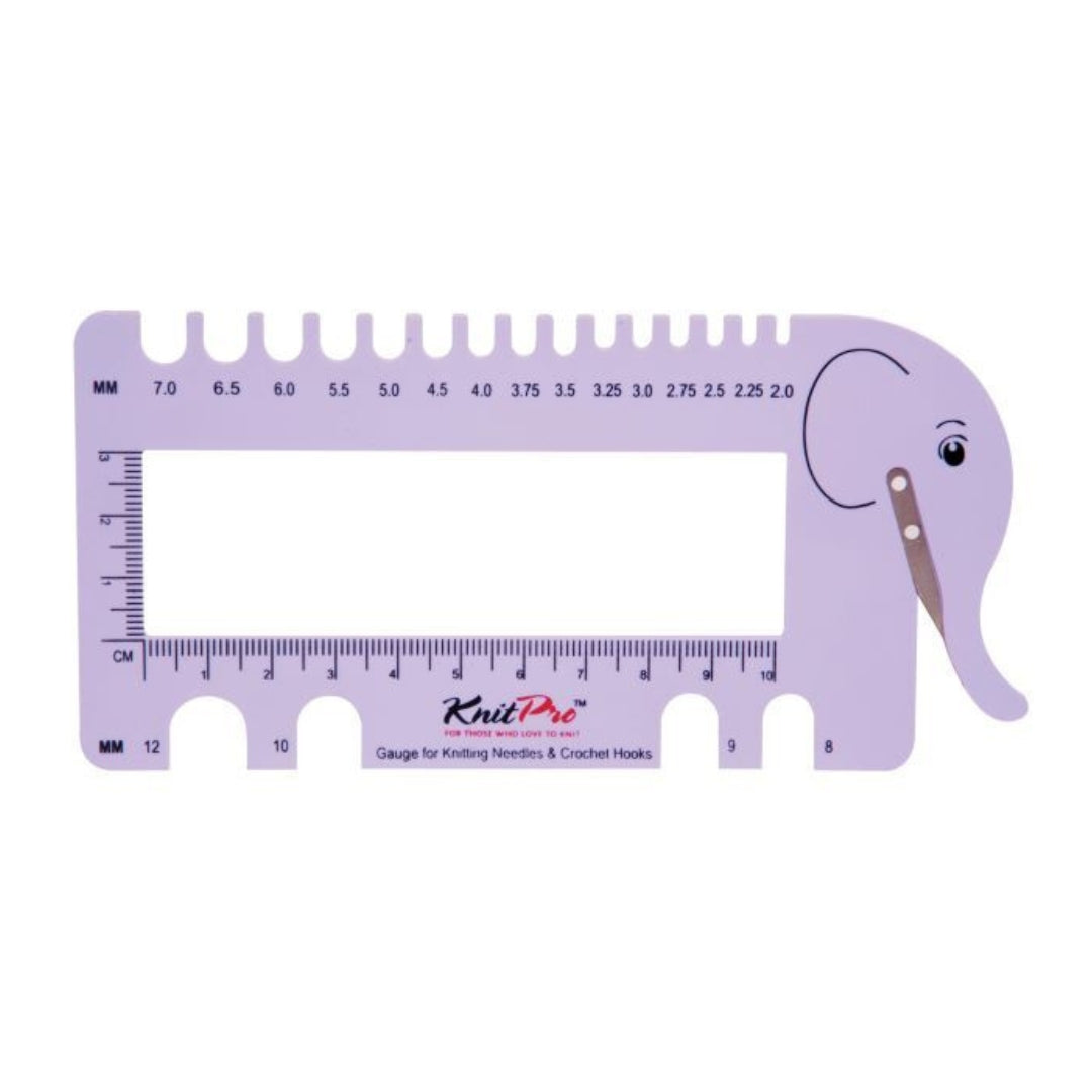 KnitPro Knitting & Crochet Gauge with Yarn Cutter