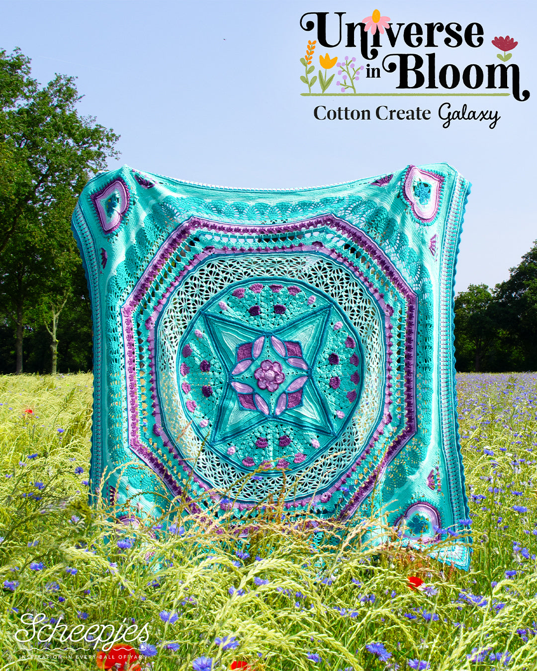 PREORDER Scheepjes Universe in Bloom CAL Crochet Kit – Cotton Create GALAXY Edition