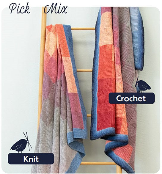 Scheepjes Crochet or Knit Bullfinch Blanket Kit