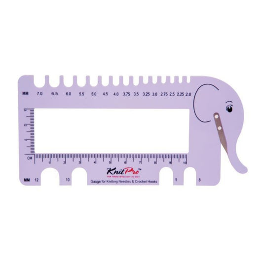 KnitPro Knitting & Crochet Gauge with Yarn Cutter