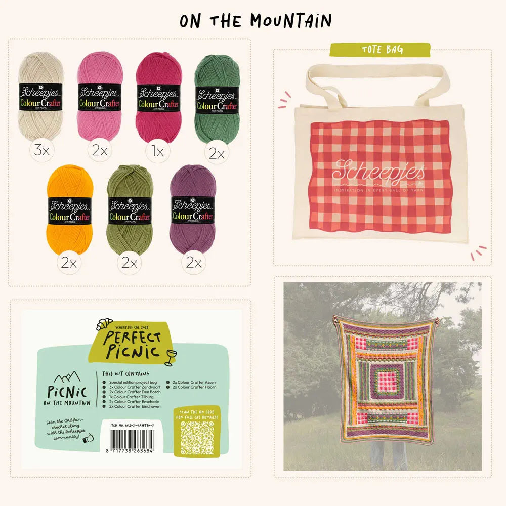 Scheepjes CAL 2026 Perfect Picnic Kit – MOUNTAIN Colour Crafter Acrylic (stock due 25/9)