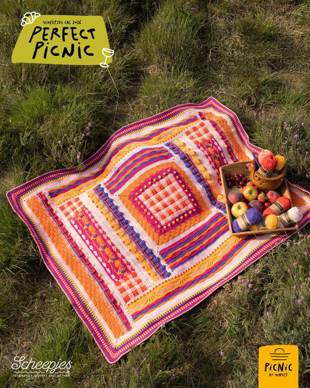 Scheepjes CAL 2026 Perfect Picnic Kit – SUNSET Cotton Create DK