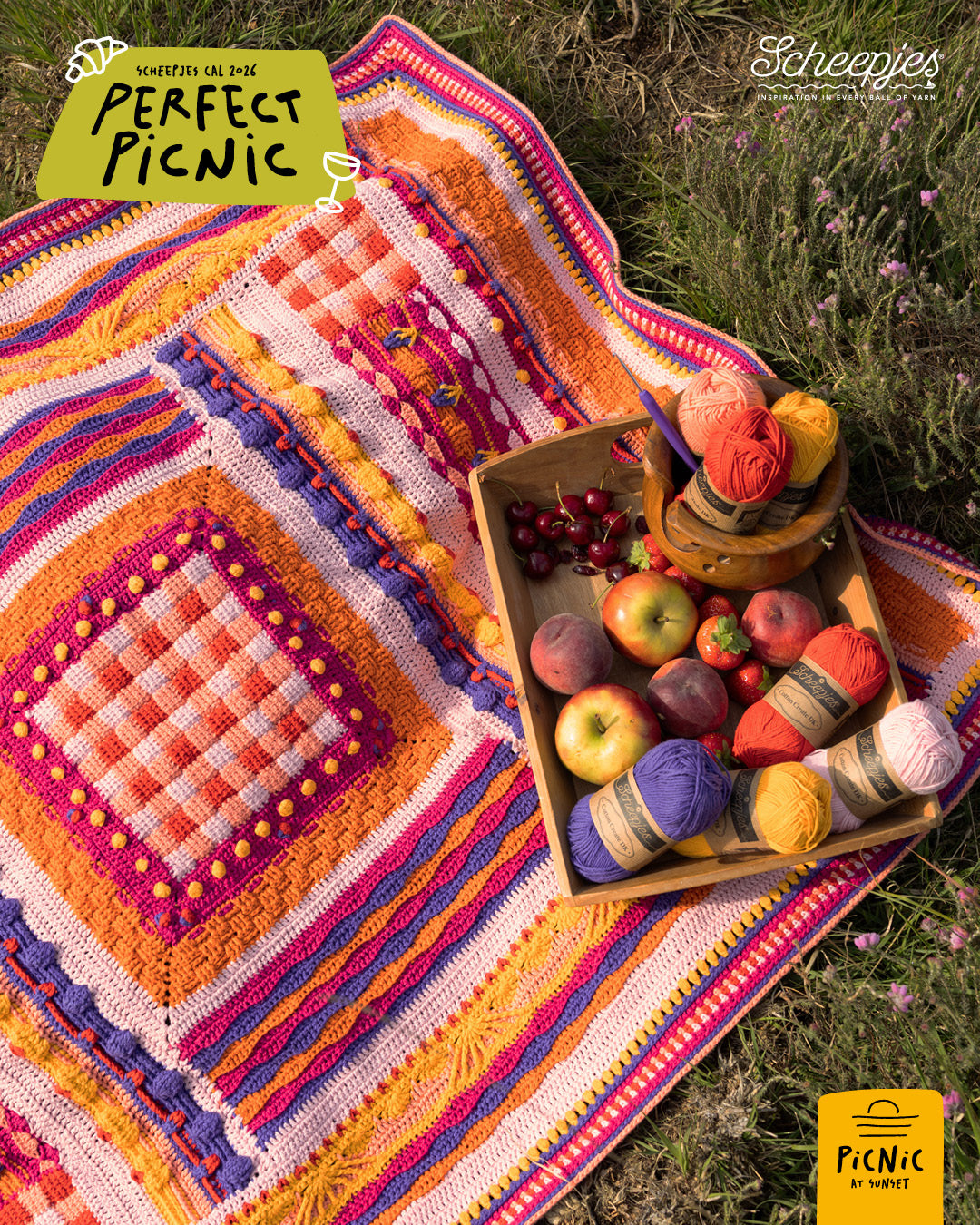 Scheepjes CAL 2026 Perfect Picnic Kit – SUNSET Cotton Create DK