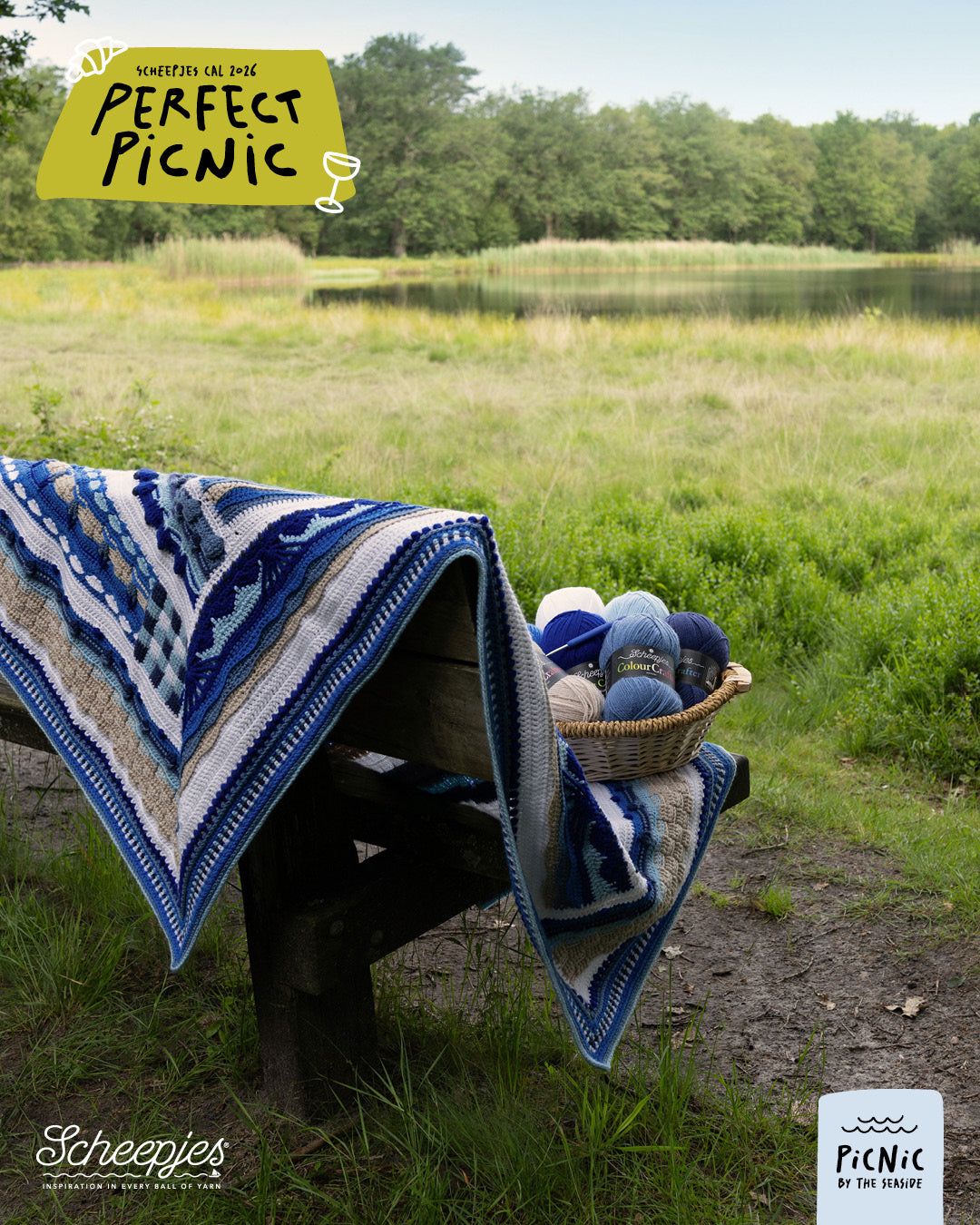 Scheepjes CAL 2026 Perfect Picnic Kit – SEASIDE Colour Crafter Acrylic (stock due 30/9)