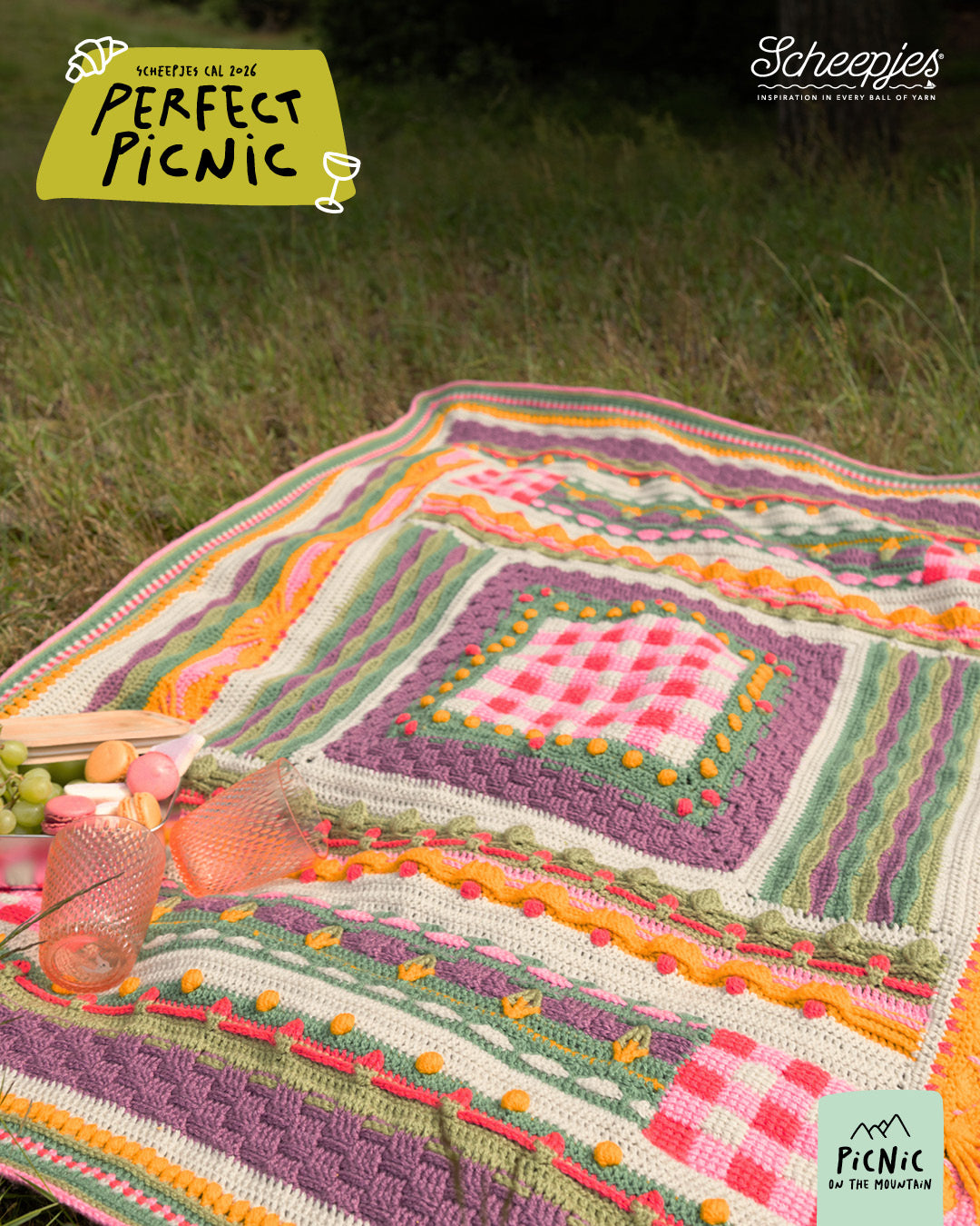 Scheepjes CAL 2026 Perfect Picnic Kit – MOUNTAIN Colour Crafter Acrylic (stock due 25/9)