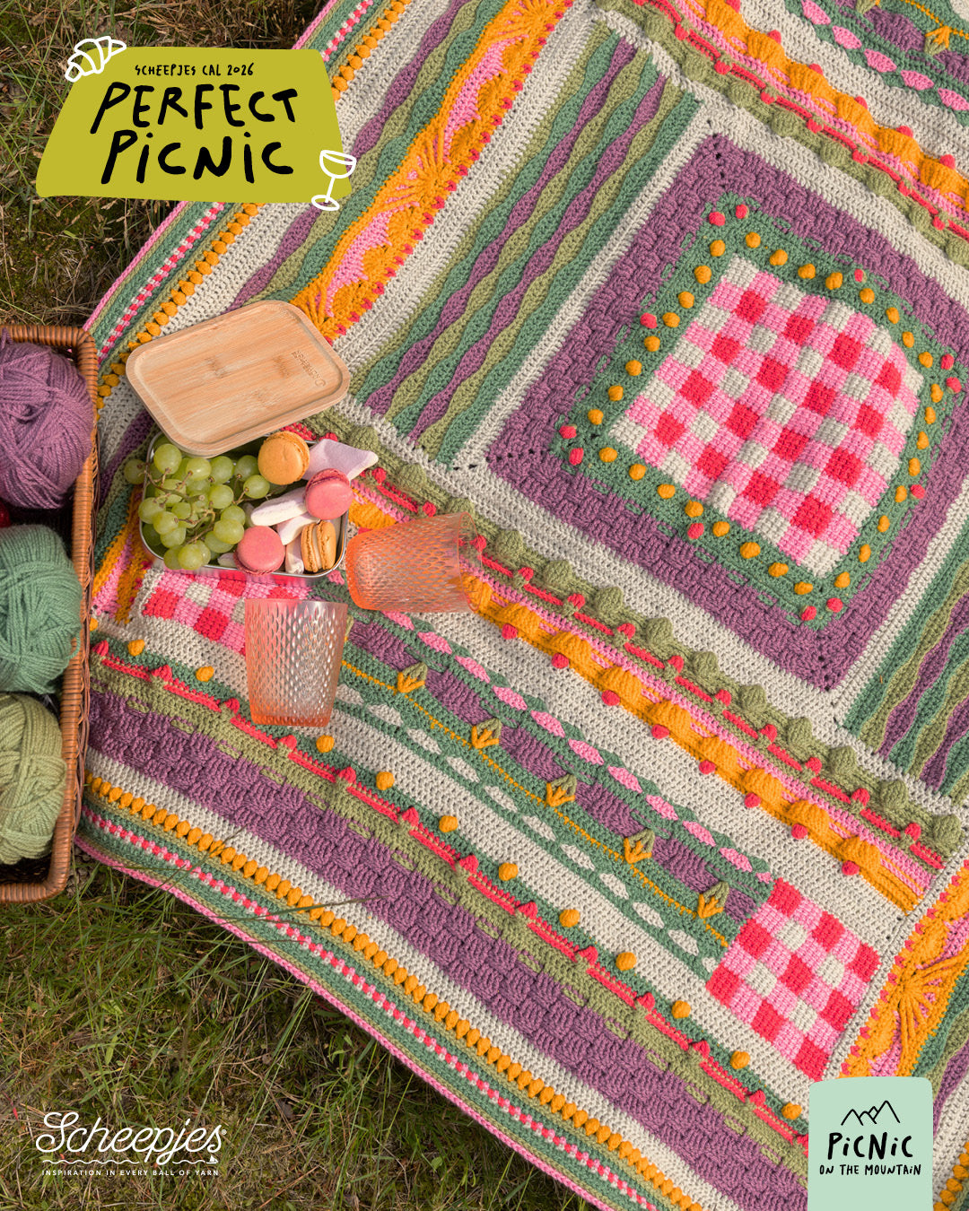 Scheepjes CAL 2026 Perfect Picnic Kit – MOUNTAIN Colour Crafter Acrylic (stock due 25/9)