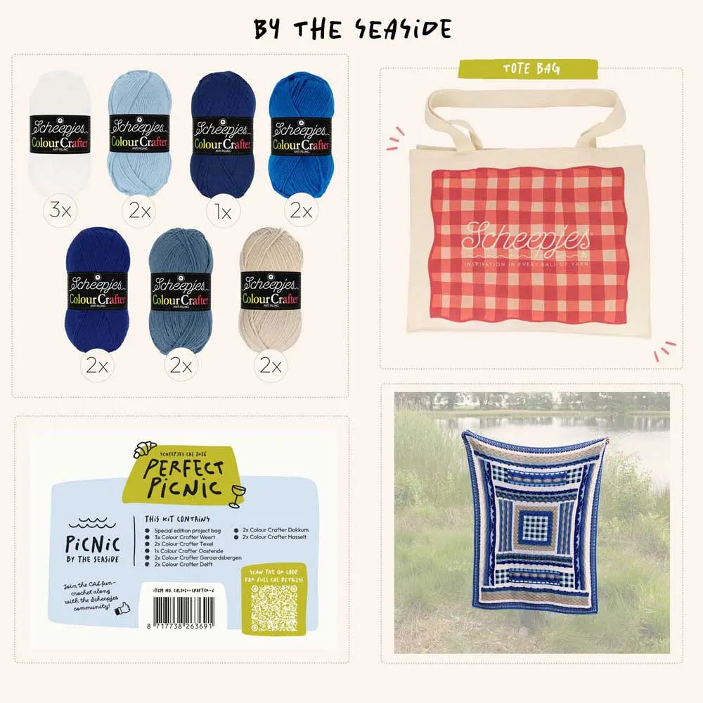 Scheepjes CAL 2026 Perfect Picnic Kit – SEASIDE Colour Crafter Acrylic (stock due 30/9)